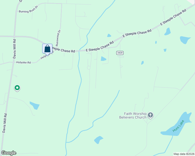 map of restaurants, bars, coffee shops, grocery stores, and more near 418 East Steeple Chase Road in Pleasant Garden