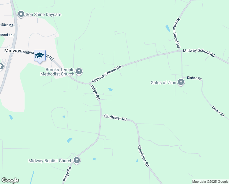 map of restaurants, bars, coffee shops, grocery stores, and more near Ridge Road in Lexington