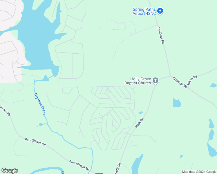 map of restaurants, bars, coffee shops, grocery stores, and more near 123 Catoose Drive in Louisburg