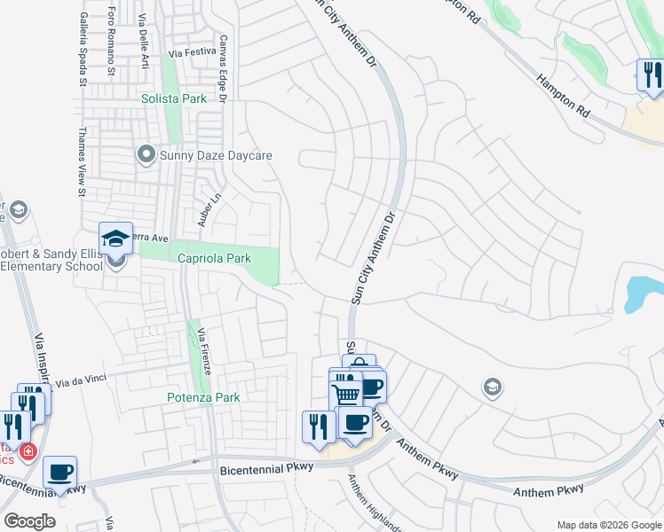 map of restaurants, bars, coffee shops, grocery stores, and more near 2987 Fort Matanzas Terrace in Henderson