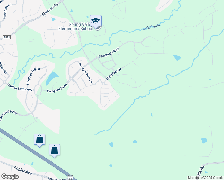 map of restaurants, bars, coffee shops, grocery stores, and more near 408 Timpson Avenue in Durham