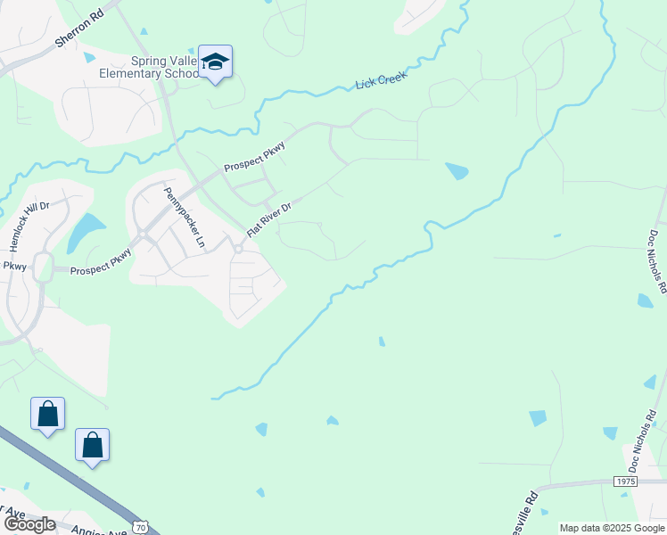 map of restaurants, bars, coffee shops, grocery stores, and more near 1003 Red Rock Drive in Durham