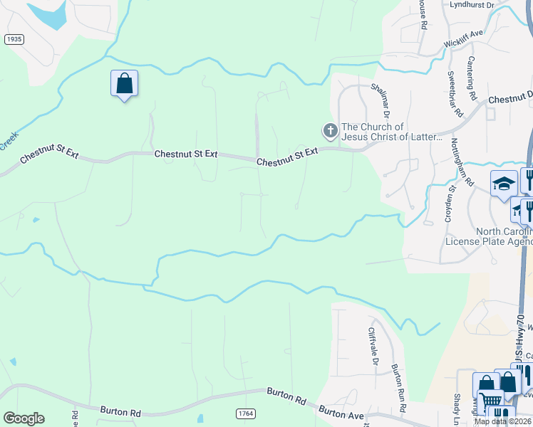map of restaurants, bars, coffee shops, grocery stores, and more near 2260 Cambridge Oaks Drive in High Point