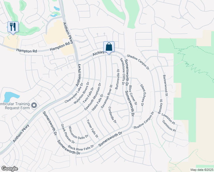 map of restaurants, bars, coffee shops, grocery stores, and more near 2140 Idaho Falls Drive in Henderson