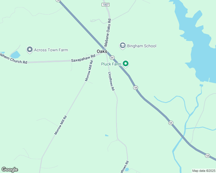 map of restaurants, bars, coffee shops, grocery stores, and more near 4600 Lloydtown Road in Mebane