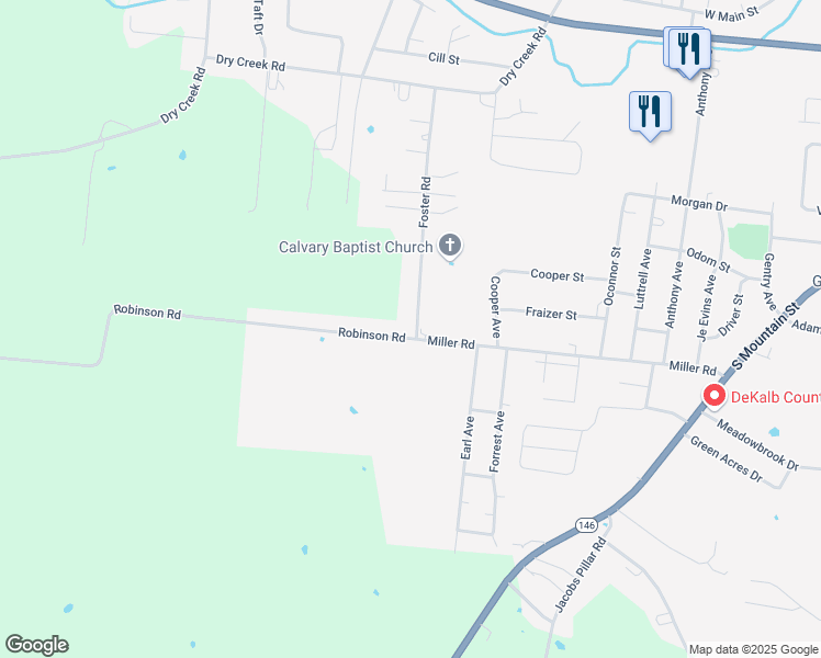 map of restaurants, bars, coffee shops, grocery stores, and more near 700 Robinson Road in Smithville