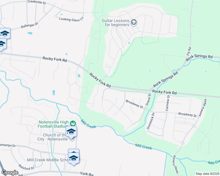 map of restaurants, bars, coffee shops, grocery stores, and more near 2385 Orchard Street in Nolensville