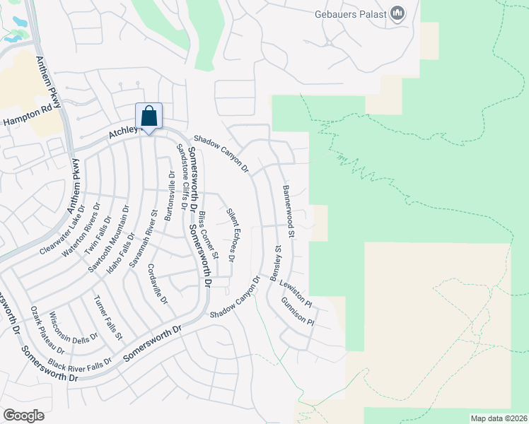 map of restaurants, bars, coffee shops, grocery stores, and more near 2176 Shadow Canyon Drive in Henderson