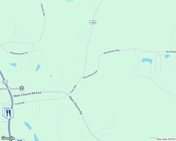 map of restaurants, bars, coffee shops, grocery stores, and more near 458 Cana Road in Mocksville