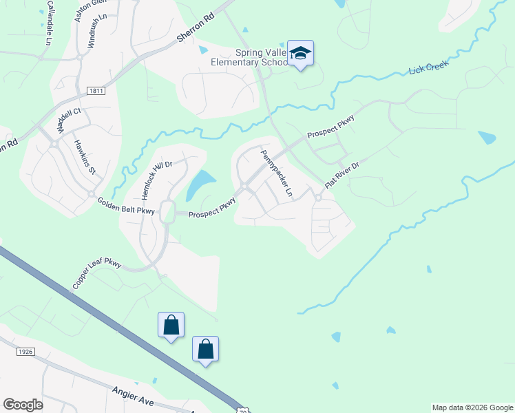 map of restaurants, bars, coffee shops, grocery stores, and more near 1906 Morehead Hill Court in Durham