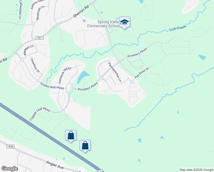map of restaurants, bars, coffee shops, grocery stores, and more near 1906 Morehead Hill Court in Durham