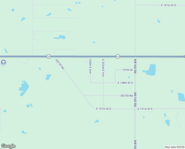 map of restaurants, bars, coffee shops, grocery stores, and more near 14721 330th East Avenue in Coweta