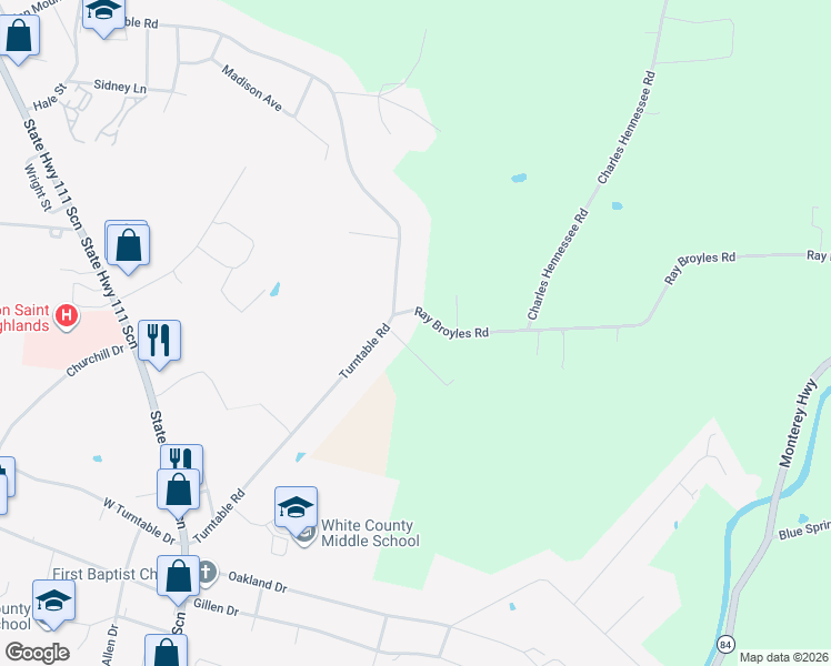map of restaurants, bars, coffee shops, grocery stores, and more near 159 Oak Forest Lane in Sparta