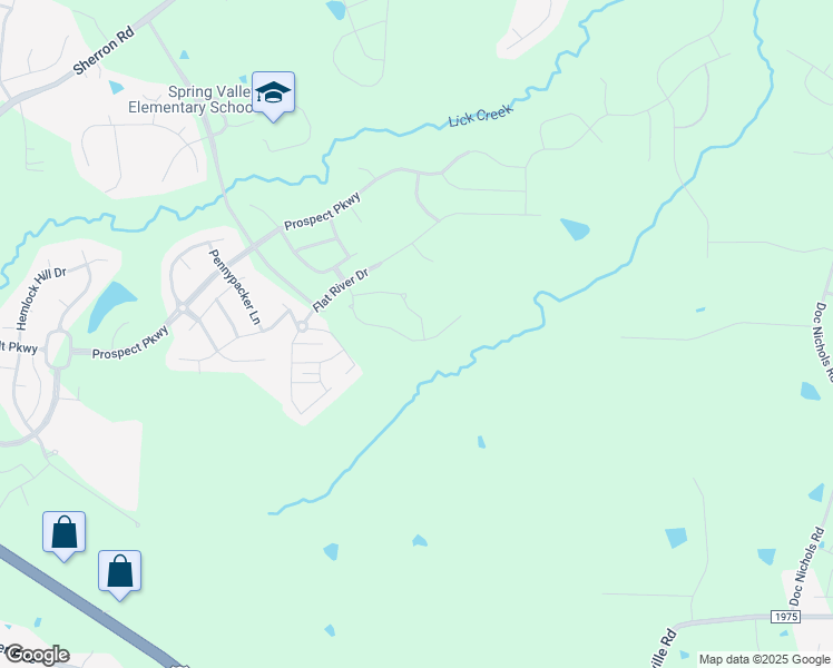 map of restaurants, bars, coffee shops, grocery stores, and more near 1003 Red Rock Drive in Durham