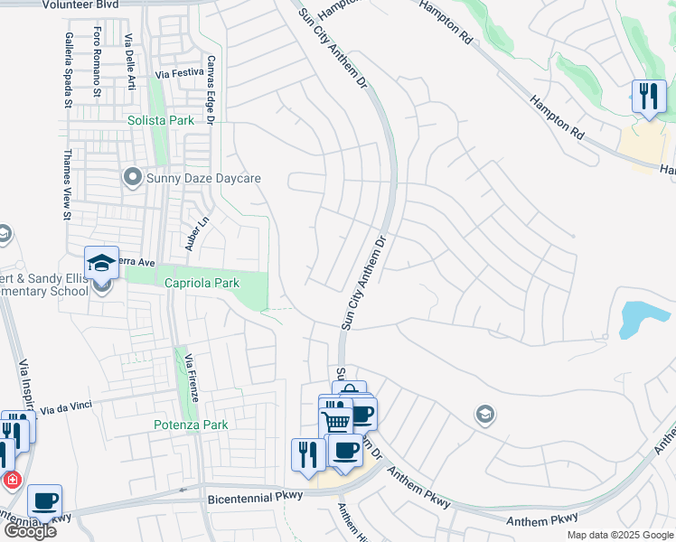 map of restaurants, bars, coffee shops, grocery stores, and more near 2170 Oliver Springs Street in Henderson