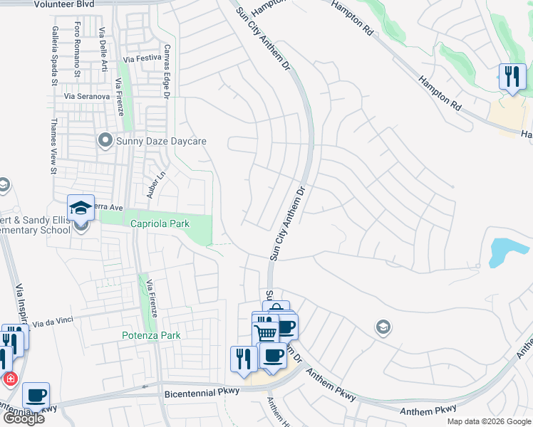 map of restaurants, bars, coffee shops, grocery stores, and more near 2170 Oliver Springs Street in Henderson