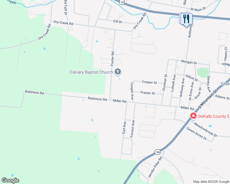 map of restaurants, bars, coffee shops, grocery stores, and more near 848 Foster Road in Smithville