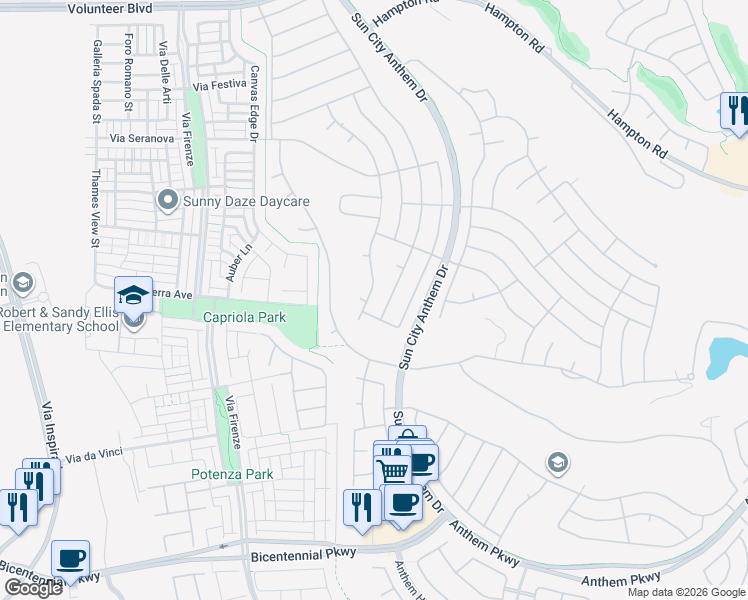 map of restaurants, bars, coffee shops, grocery stores, and more near 2130 Fort Halifax Street in Henderson