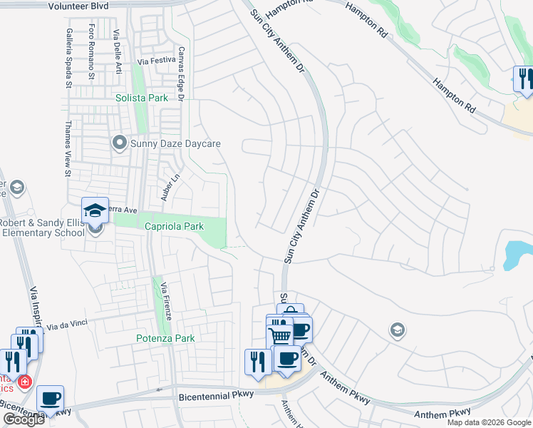 map of restaurants, bars, coffee shops, grocery stores, and more near 2987 Fort Matanzas Terrace in Henderson