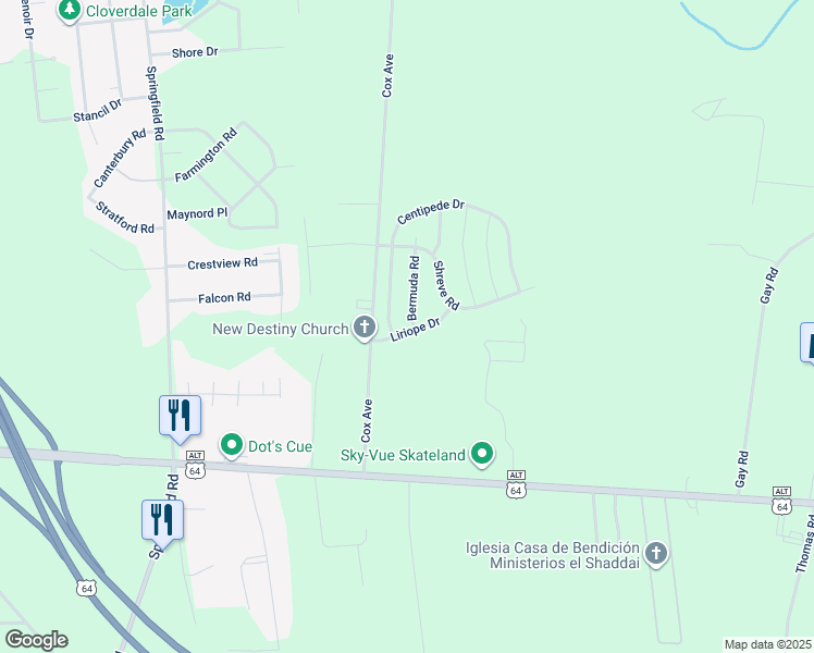 map of restaurants, bars, coffee shops, grocery stores, and more near 1000 Bermuda Road in Rocky Mount