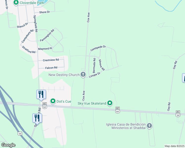 map of restaurants, bars, coffee shops, grocery stores, and more near 1000 Bermuda Road in Rocky Mount