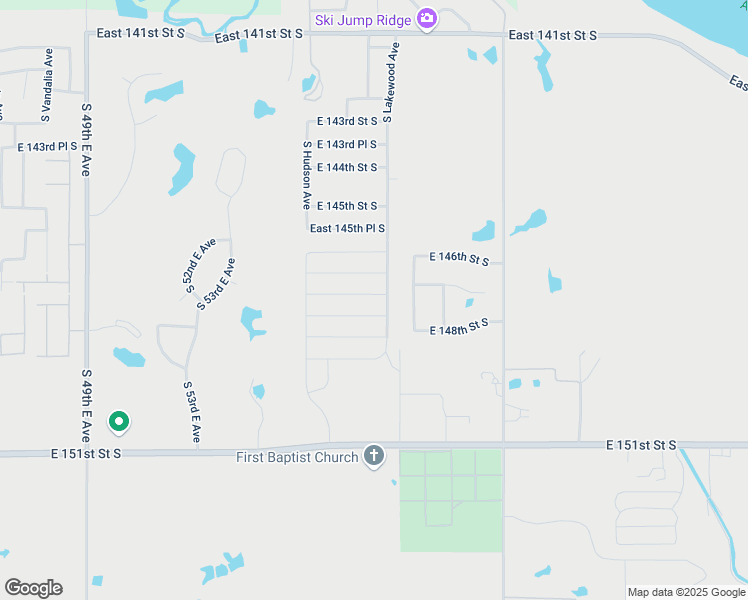 map of restaurants, bars, coffee shops, grocery stores, and more near 6040 East 147th Street South in Bixby