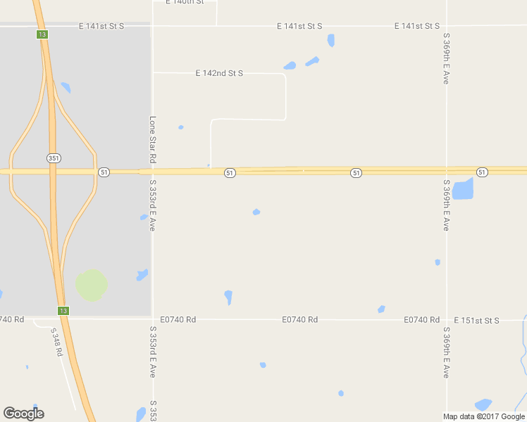 map of restaurants, bars, coffee shops, grocery stores, and more near 35806 Oklahoma 51 in Coweta