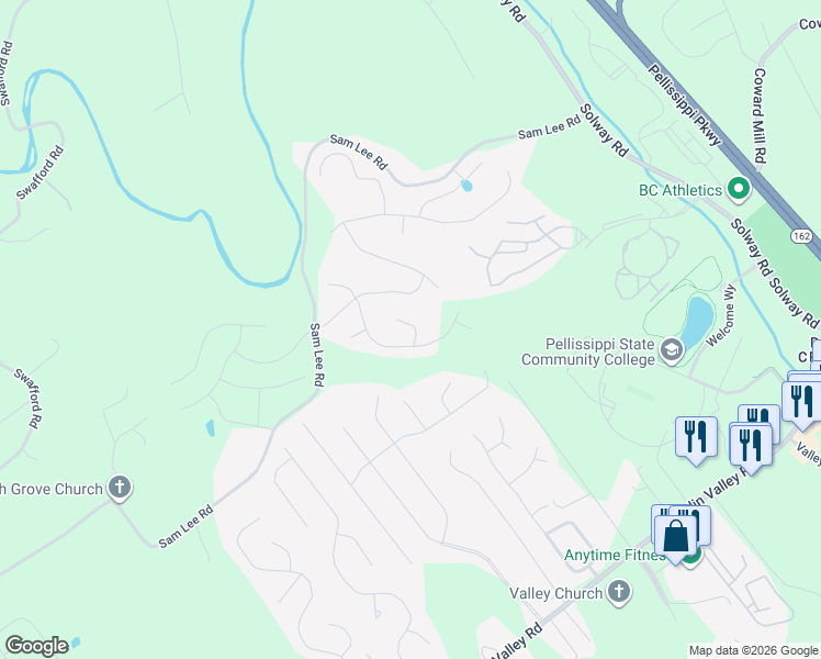 map of restaurants, bars, coffee shops, grocery stores, and more near 2538 Sugarberry Road in Knoxville