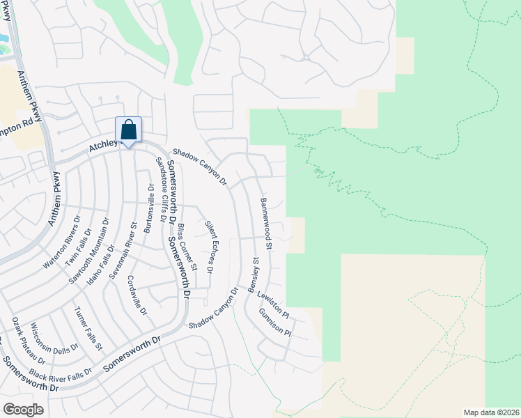 map of restaurants, bars, coffee shops, grocery stores, and more near 2163 Bannerwood Street in Henderson