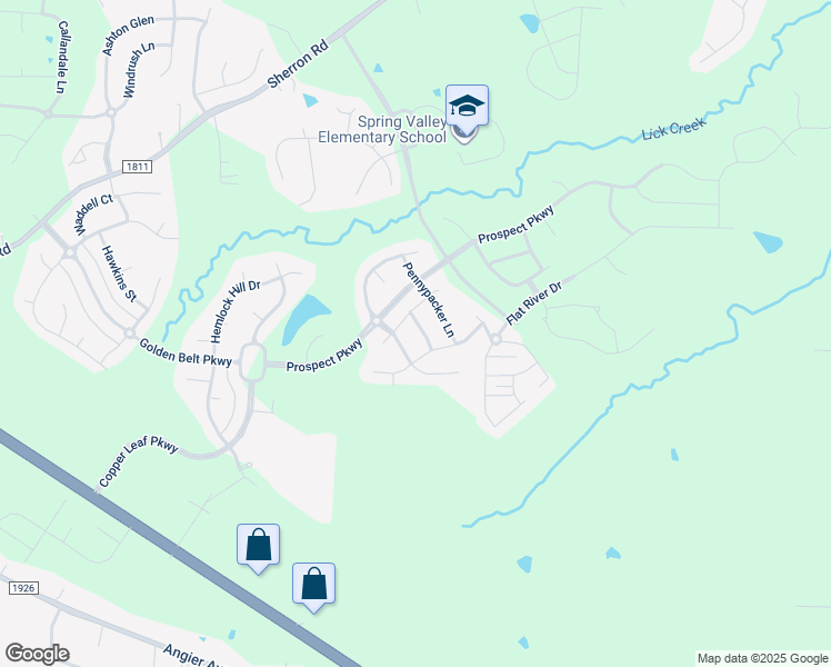 map of restaurants, bars, coffee shops, grocery stores, and more near 1918 Brodgen Lane in Durham