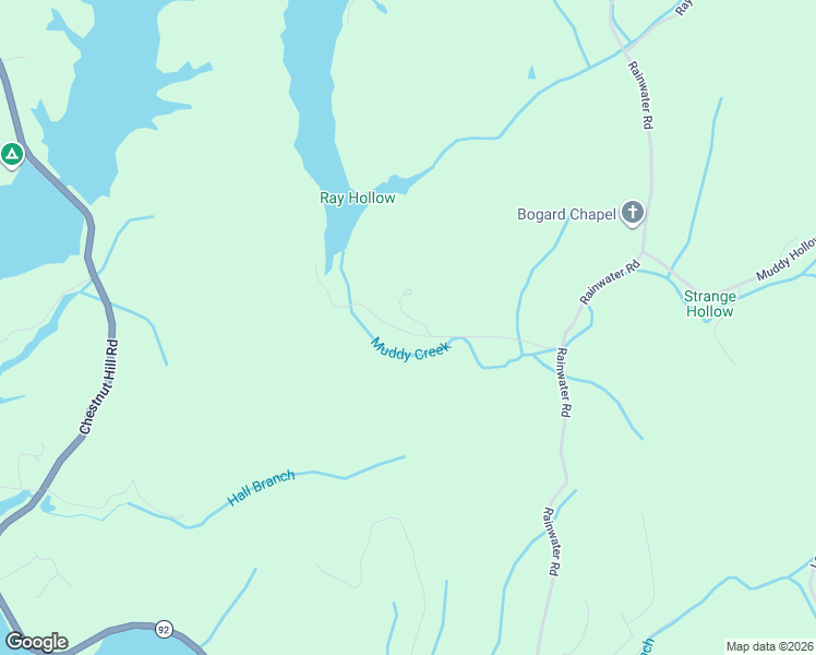 map of restaurants, bars, coffee shops, grocery stores, and more near 2301 Hall Road in Dandridge