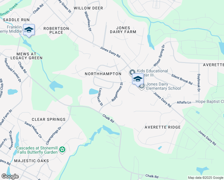 map of restaurants, bars, coffee shops, grocery stores, and more near 1117 Litchborough Way in Wake Forest