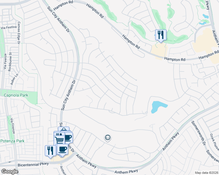 map of restaurants, bars, coffee shops, grocery stores, and more near 2790 Meadow Park Avenue in Henderson