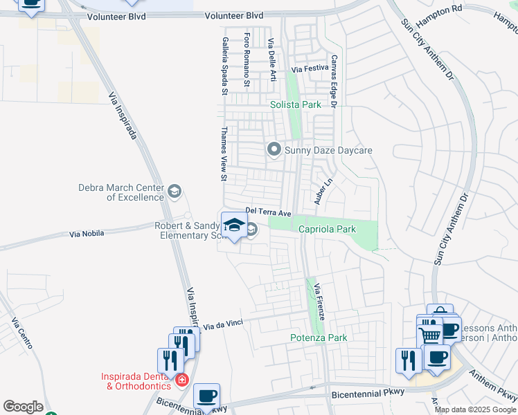 map of restaurants, bars, coffee shops, grocery stores, and more near 3199 Sisley Garden Avenue in Henderson