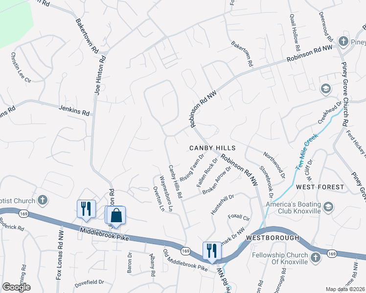 map of restaurants, bars, coffee shops, grocery stores, and more near 2001 Hickory Ridge Cove in Knoxville