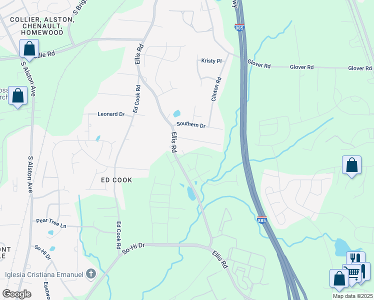 map of restaurants, bars, coffee shops, grocery stores, and more near 4107 Mink Avenue in Durham