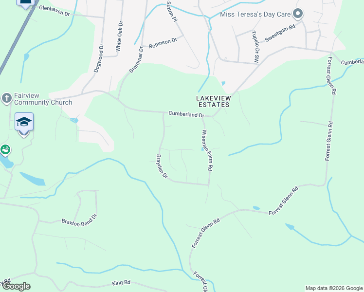 map of restaurants, bars, coffee shops, grocery stores, and more near 1015 Brayden Drive in Fairview
