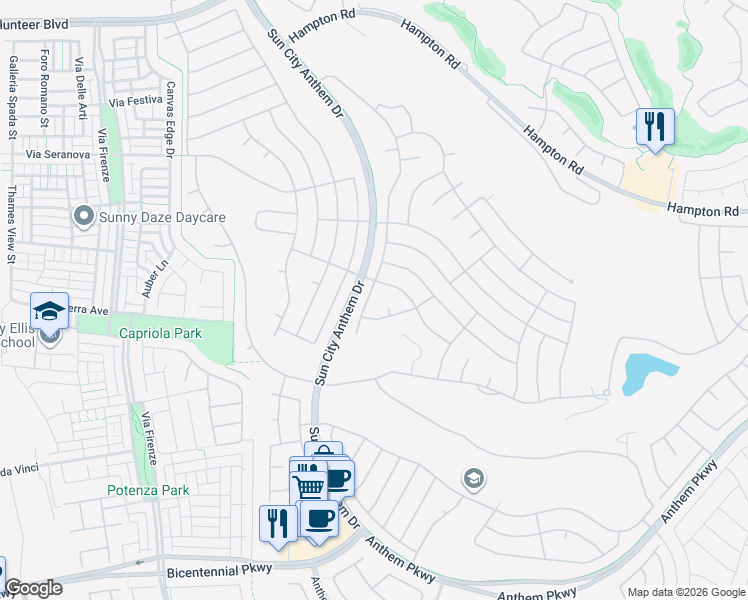 map of restaurants, bars, coffee shops, grocery stores, and more near 2134 Colvin Run Drive in Henderson