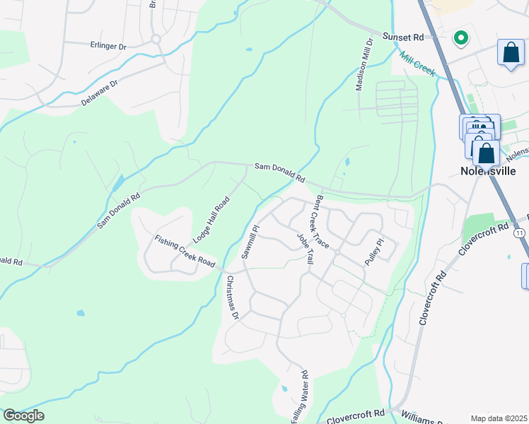 map of restaurants, bars, coffee shops, grocery stores, and more near 4564 Sawmill Place in Nolensville