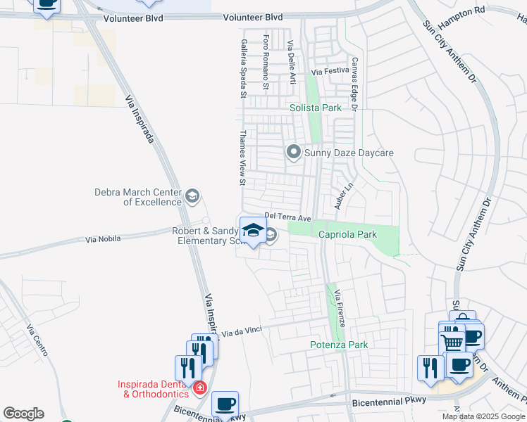 map of restaurants, bars, coffee shops, grocery stores, and more near 3199 Sisley Garden Avenue in Henderson
