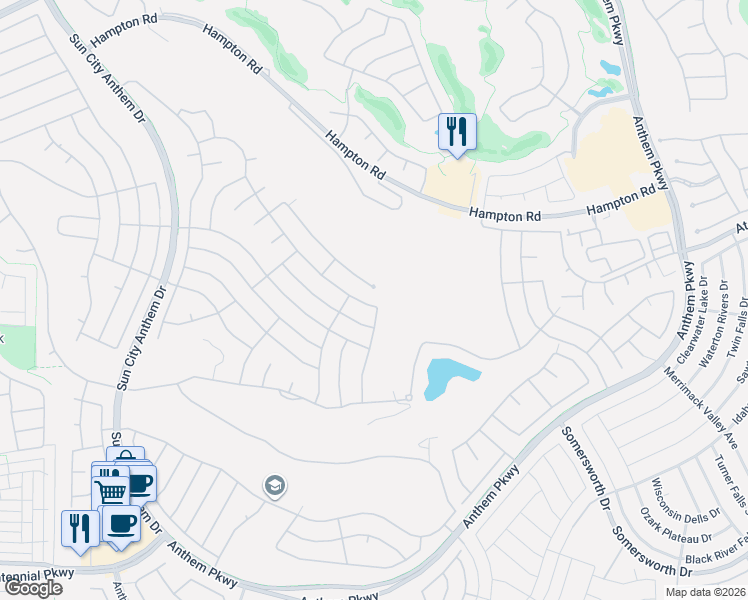 map of restaurants, bars, coffee shops, grocery stores, and more near 2722 Hartwick Pines Drive in Henderson