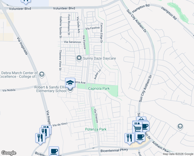 map of restaurants, bars, coffee shops, grocery stores, and more near 2123 Emyvale Court in Henderson