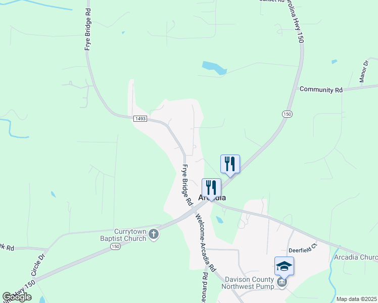 map of restaurants, bars, coffee shops, grocery stores, and more near 157 Tamworth Drive in Clemmons