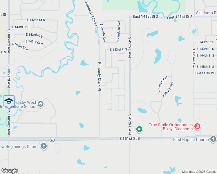 map of restaurants, bars, coffee shops, grocery stores, and more near 4683 East 146th Street South in Bixby
