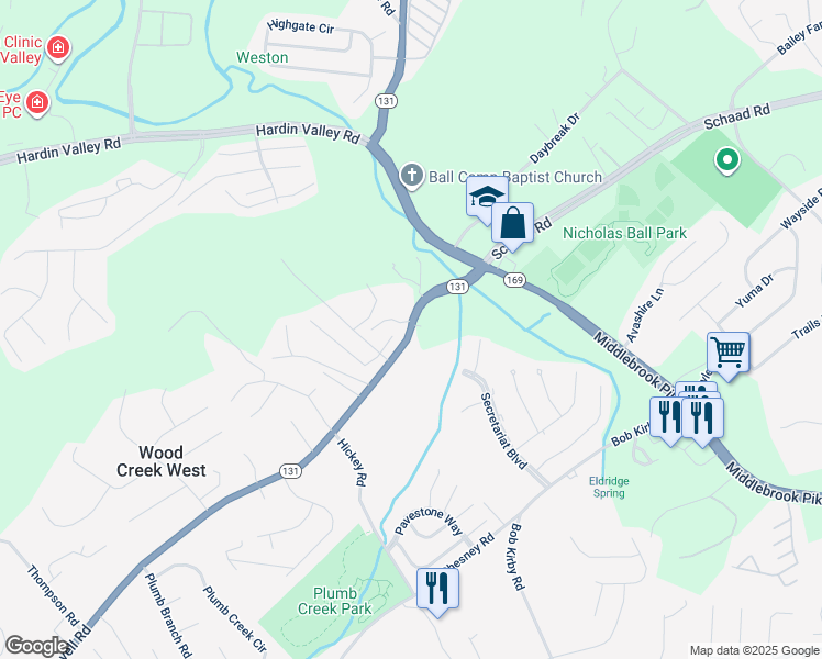 map of restaurants, bars, coffee shops, grocery stores, and more near 2326 Lovell Road in Knoxville