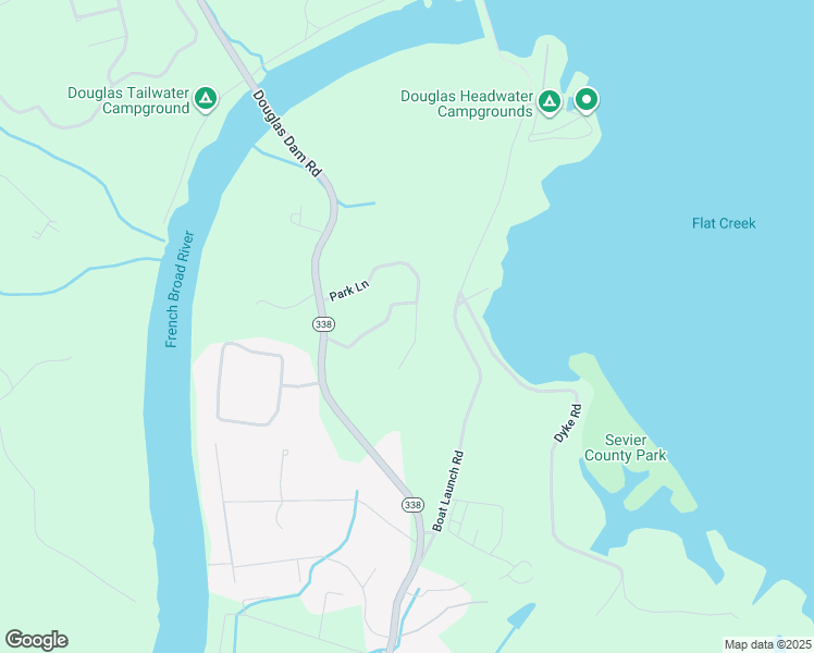 map of restaurants, bars, coffee shops, grocery stores, and more near 1437 East Park Lane in Sevierville