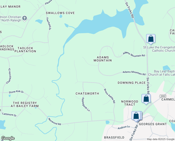 map of restaurants, bars, coffee shops, grocery stores, and more near 1109 Wagon Ridge Road in Raleigh