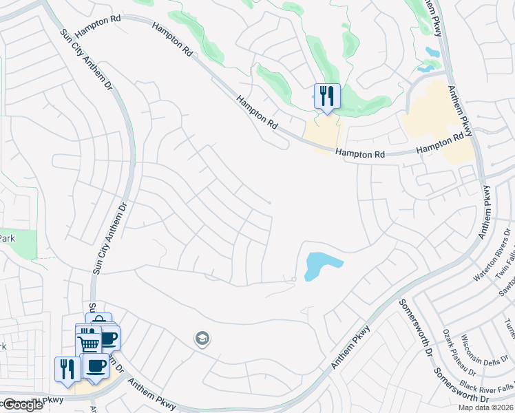 map of restaurants, bars, coffee shops, grocery stores, and more near 2736 Hartwick Pines Drive in Henderson