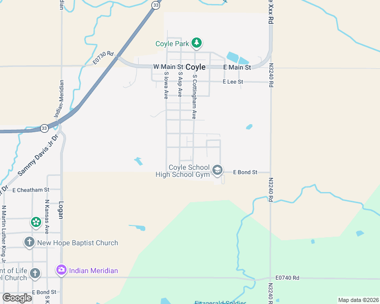 map of restaurants, bars, coffee shops, grocery stores, and more near 702 Cottingham Avenue in Coyle