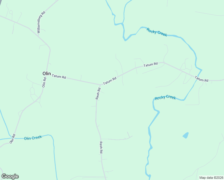 map of restaurants, bars, coffee shops, grocery stores, and more near 594 Rash Road in Olin
